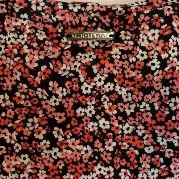 Michael Kors Women's Floral Print Blouse S Multicolor Ruffle Peplum Top - Picture 7 of 8